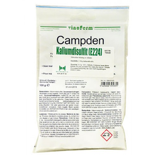 Campden Potassium Metabisulfite | K2S2O5 | 100 g