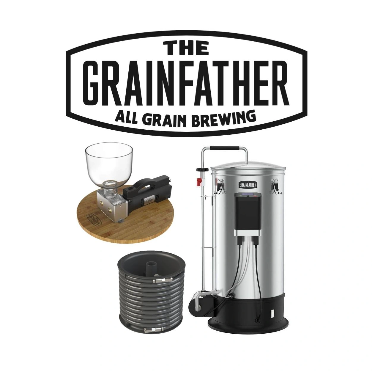 G30 v3 med Grain Mill Grainfather MaltMagnus