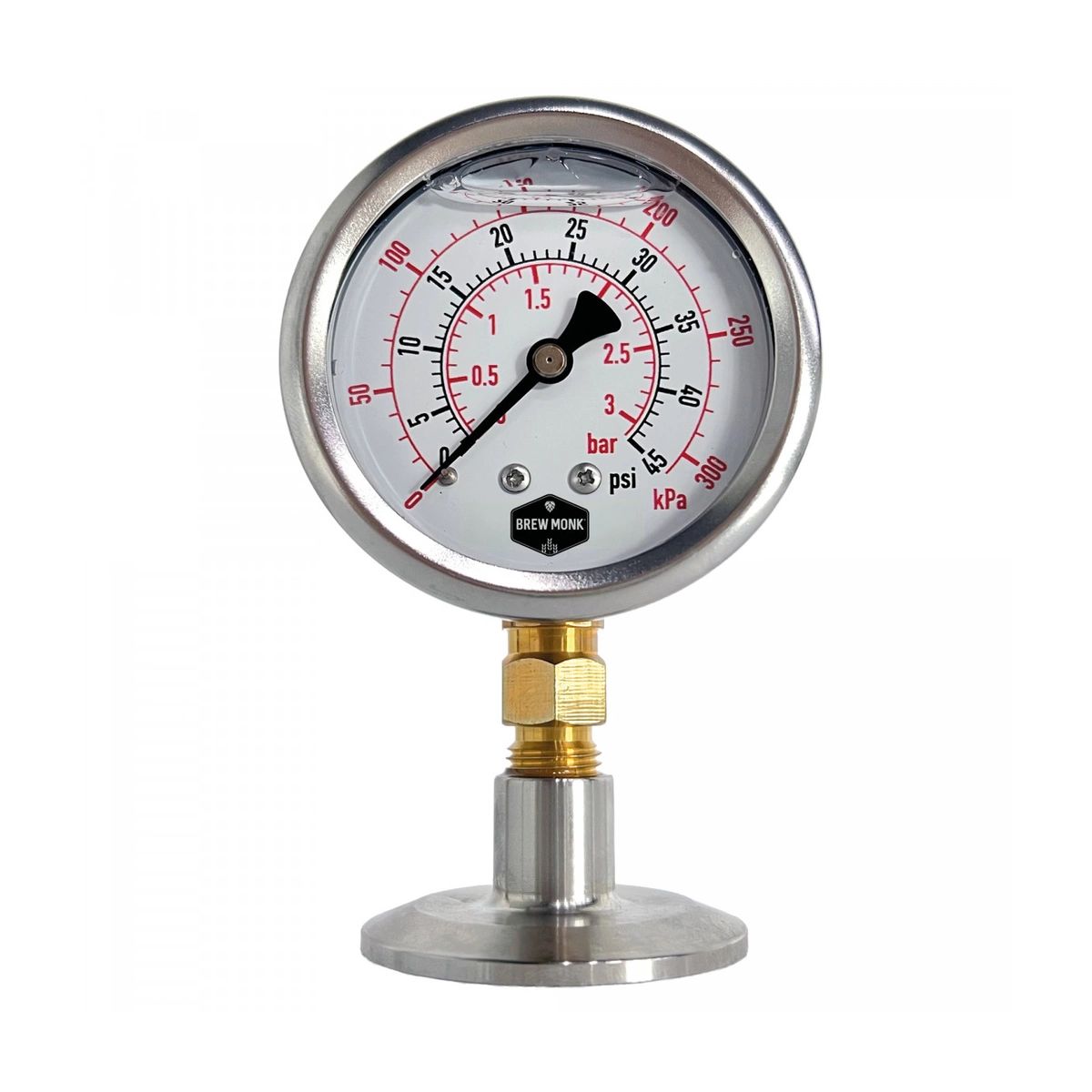 Analog pressure gauge 1.5" TC Brew Monk